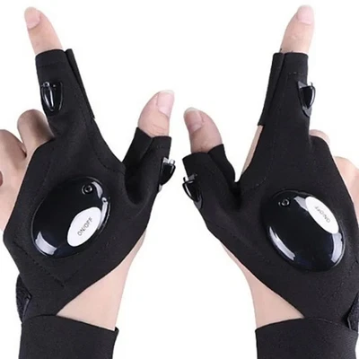 1 Pair LED Flashlight Gloves for Outdoor Fishing Camping Hiking Gloves Men Women - Image 1 of 4
