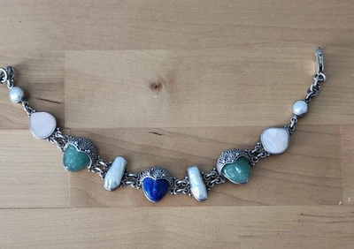 Pulsera Sajen lapislápis aventurina diosa MOP acentos caracola Foto 1 de 3