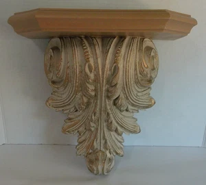 Vtg Large Home Interiors Gia Inc #518 Gold and White Ornate Wall Shelf 12" Tall - Bild 1 von 13