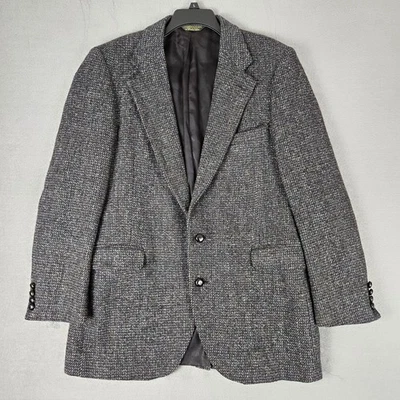 Harris Tweed Blazer 44R Gray Multicolor Fleck Jacket Sport Coat Preppy VTG USA - Image 1 of 4