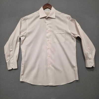 Tommy Bahama Mens Beige Striped Long Sleeve Button Upo Dress Shirt Size 16-32/33 - Image 1 of 4