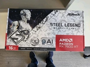 ASRock Radeon RX 7600 XT Steel Legend 16GB OC SL 16GO Graphics Card USED MINT - Picture 1 of 5