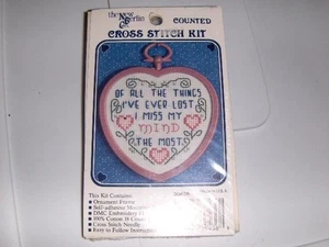 NEW The New Berlin Co.  Counted Cross Stitch Kit - mini with frame- Miss My Mind - Picture 1 of 2