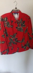 VINTAGE Evan Picone Sakko Blazer Gr. 20 W rot + schwarz Knopfleiste Fronttaschen - Bild 1 von 13