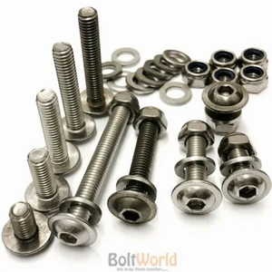 M3 M4 M5 M6 M8 A2 STAINLESS FLANGED BUTTON HEAD BOLTS NYLOC NUTS FORM A WASHERS - Picture 1 of 4