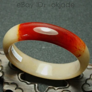 Braccialetto 60mm Certificato Rosso Bianco Xiu Giada Braccialetto Naturale Xiu Giada 530 - Foto 1 di 11