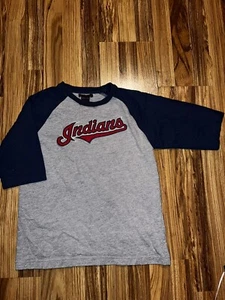Mighty Mac Sports Cleveland Indians Youth M 10 12 Grey T-Shirt Cotton Blend - Picture 1 of 10