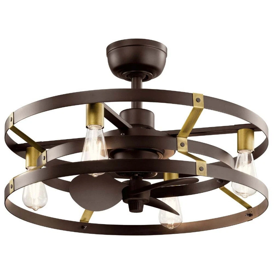Kichler 300040 Cavelli 13" 3 Blade LED Indoor Ceiling Fan - Bronze - Image 1 of 4