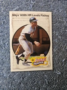 WILLIE MAYS 1992 MAZZO SUPERIORE BASEBALL HEROES INSERTO #51 di 54 MLB HOF - Foto 1 di 2