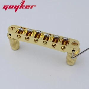 Guyker Tune-O-Matic Roller Saddle Guitar Bridge Gold For LP SG Guitars - Picture 1 of 3