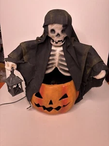 Bethany Lowe Halloween Ghul Süßigkeiten Kürbis Schüssel beleuchtet mit Kordel 20" x 15" - Bild 1 von 19