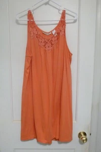 Roman's orange sleeveless tank top, 1X, 35" long - Picture 1 of 3