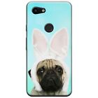 Azzumo Cute Pug In Rabbit Ears Soft Flexible Case Cover For Google Pixel