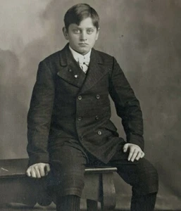 Vintage 1904-1918 Real Photo Postcard RPPC Portrait of Young Teenage Boy - Picture 1 of 4