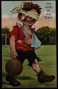 Football Boy Hero Of His Team Comic Humour Millar & Lang Postcard - Picture 1 of 2