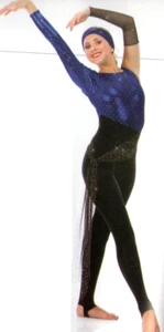 Opposition Kind X-Small modernes Tanzkostüm Steigbügel Unitard mit Handschuh - Bild 1 von 3