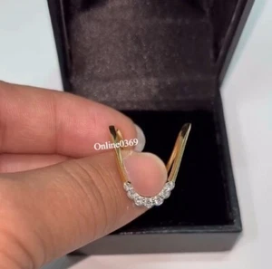 Anillo para mujer estilo Vanki talla 7 diamantes cultivados en laboratorio certificado oro amarillo de 10k - Imagen 1 de 5
