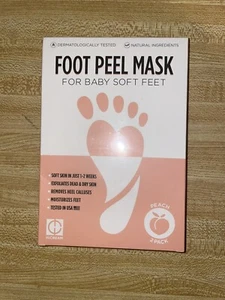 2pk Peach Exfoliating Foot Peel Mask For Baby Soft Feet Exp 7/24 - Picture 1 of 2