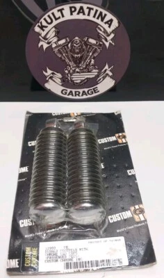 Harley Davidson CUSTOM CHROME PASSENGER PEGS with chrome end caps 12990 - Image 1 of 4