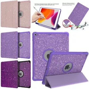 Smart Glitter Leather Case Stand Cover For Apple iPad 7th 8th 9th Gen 10.2" 2021 - Picture 1 of 37