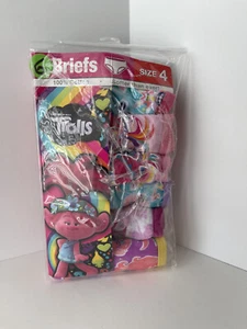 Dreamworks Trolls Girls Briefs sz 4 Multicolor Super Soft 100% Cotton 6pk - Picture 1 of 4