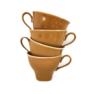 Vintage Coffee Cups Mug Harvest Gold Cream Kitchen Set 0f 6 Brunch - Picture 1 of 6