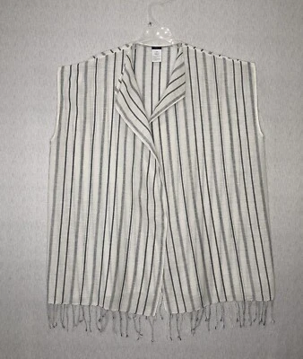 J. Poncho de playa con flecos a rayas talla XS/S talla grande sin mangas Foto 1 de 4