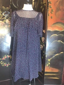 NEW Kate Spade New York Lips Mini Ruffle Navy Blue Shades Dress Size 4 - Picture 1 of 12