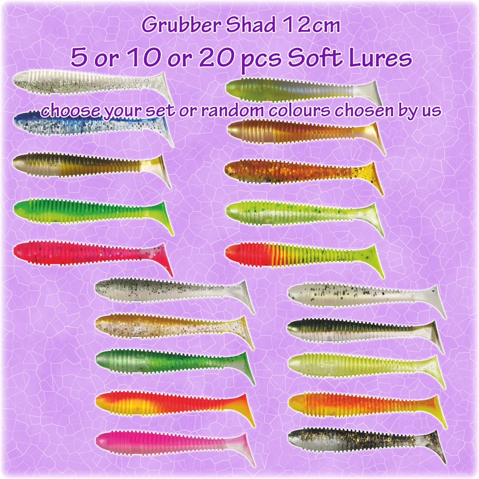 Madenschatten 12 cm 12 g 5 Stck. Sinking Köder Soft Hecht Köder Bass Unkrautfrei Cheburashka - Bild 1 von 1