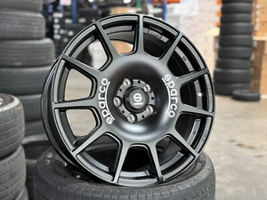 New 18x8 SPARCO TERRA (4 Wheel) BLACK 5x112 Fit Golf MK7 MK8 Mercedes W177 AUDI - Picture 1 of 12