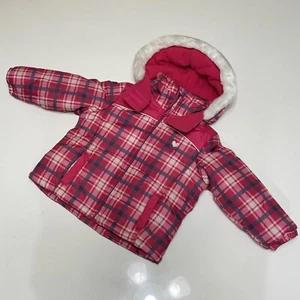 OshKosh Be'gosh Toddler 2T Pink Plaid Snow Removable Hoodie Jacket Warm Coat - Picture 1 of 23