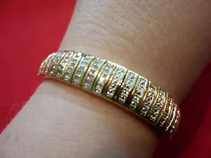 Bracciale con diamanti, 1,00 carati in oro giallo 18 carati su ottone - 7 pollici - Foto 1 di 9