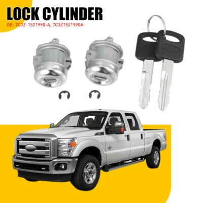 Door Lock Cylinder & Keys for Ford F150 F250 F350 F450 F550 Expedition 1999-2014 - Image 1 of 4