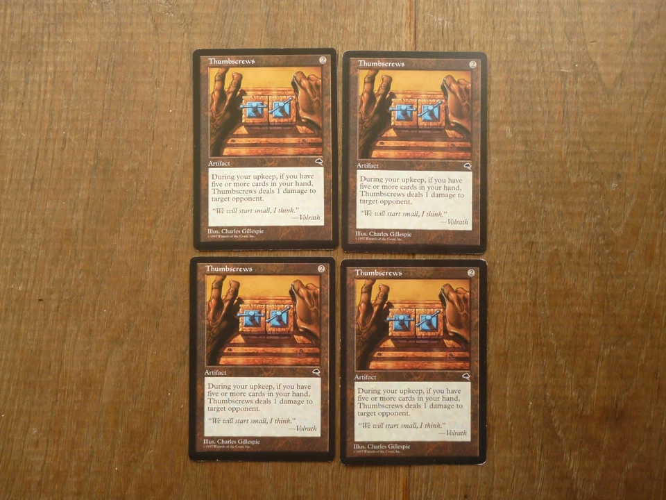 MTG x 4 Thumbscrews Rare Tempest Magic The Gathering playset card - Image 1 of 1
