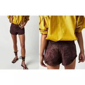Free People Point Dume Slouchy Chino Shorts S 6 Women's Denim Fitted NEW 41976 - Picture 1 of 7