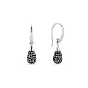 Pendientes Spark Silver Jewelry Pave Drop Jet negro 925/- pendientes gotas - Imagen 1 de 1