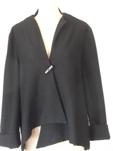 Chaqueta de un botón Joseph Ribkoff negra texturizada, 10, parte inferior asimétrica, elegante - Imagen 1 de 5