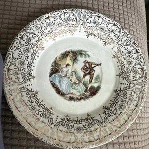 Vintage AMERICAN LIMOGES TRIUMPH CHINA D'OR Serenade 22K Gold 1T-S284 6” Plate - Picture 1 of 2