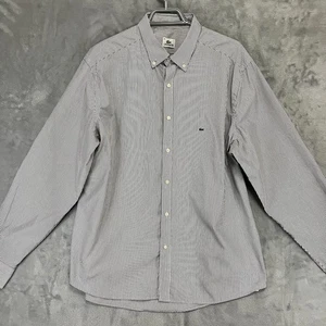 Lacoste Shirt Mens Size 46 (XL) Black Pin Stripe Long Sleeve 100% Cotton - Picture 1 of 7