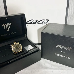 GaGa Milano Neymar Jr. Watch Limited Edition Diamond Dial White Leather Used - Picture 1 of 5