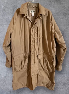 Vintage LL Bean Men’s Winter Coat Wool Lined Jacket Parka Size Tall Large Trench - Image 1 of 4