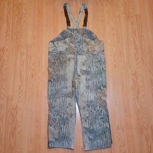 Vtg Duxbak Realtree Camo Insulated Bib Overalls Mens 2XL 46-48" Waist Hunting - Picture 1 of 6