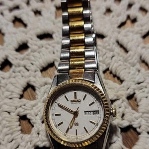 Bicolor Vintage Damen 90er Seiko Quarz Uhr Oyster Style braucht Batterie VIN. - Bild 1 von 7