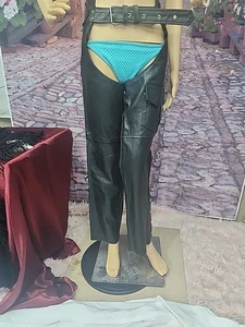 Vintage Unisex Leather Chaps Mesh Lined  SZ S - Picture 1 of 10