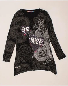 DESIGUAL Girls Graphic Tunic Dress 11-12 Years Black Paisley Heart CL32 - Picture 1 of 4