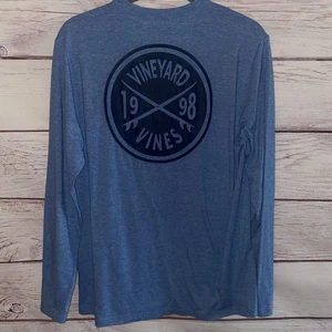Vineyard Vines Shirt Herren XL Blau Edgartown Tee Langarm Grafik Rücken B21 - Bild 1 von 11