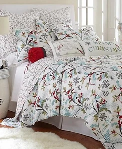 Levtex Home Holiday Collection Holly 3 piezas Juego completo de edredón de algodón Queen - Imagen 1 de 3