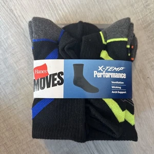 Hanes® Boy's Crew socks 6 Pack " ARCH SUPPORT~X-TEMP~PERFORMANCE" - Picture 1 of 6