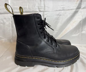 Doc Martens Air Wair Black Combs Leather Combat Boots Men’s Size 10 Women’s 11 - Picture 1 of 10