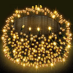 Warm White Christmas String Lights, 164Ft 2000 LED Waterproof Green Wire Fairy L - Picture 1 of 7